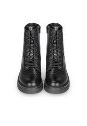 EVA| Dames Veterboots met Slangenprint – Comfortabele en Veelzijdige Schoenen Fashion & Apparel Zavalori