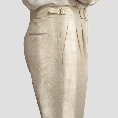 Tailored broek met geplooide details en achterzakken