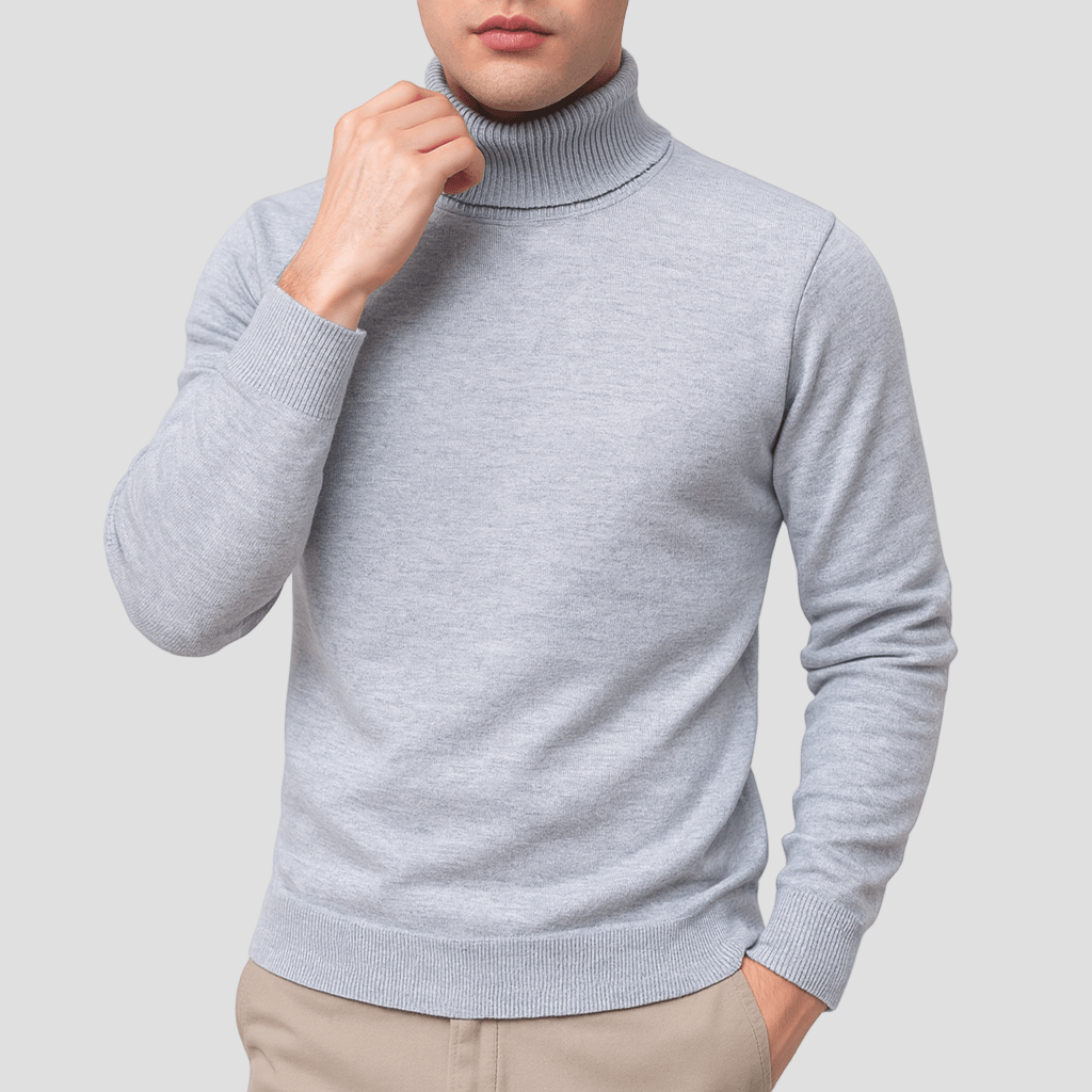 Trui met turtleneck en ribbelafwerking in regular fit voor heren, ideaal voor casual dagelijks gebruik in herfst en winter-1