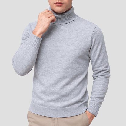 Trui met turtleneck en ribbelafwerking in regular fit voor heren, ideaal voor casual dagelijks gebruik in herfst en winter-1