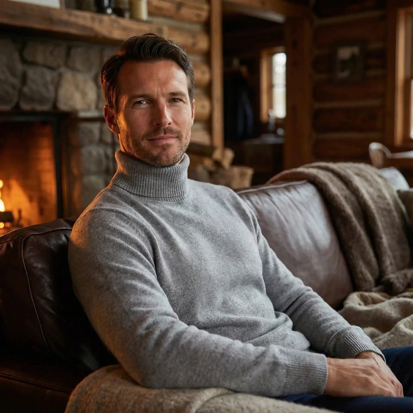 Trui met turtleneck en ribbelafwerking