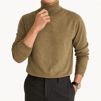 Turtleneck trui met hoge kraag en lange mouwen in regular fit voor heren, perfect voor herfst en winter-2
