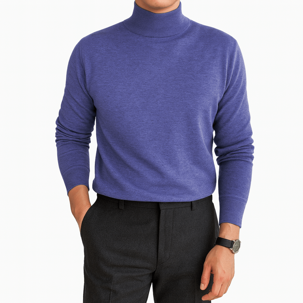 Turtleneck trui met hoge kraag en lange mouwen in regular fit voor heren, perfect voor herfst en winter-3