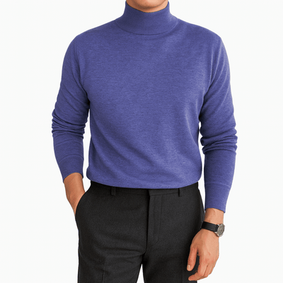 Turtleneck trui met hoge kraag en lange mouwen in regular fit voor heren, perfect voor herfst en winter-3
