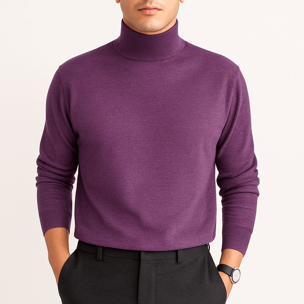 Turtleneck trui met hoge kraag en lange mouwen in regular fit voor heren, perfect voor herfst en winter-6