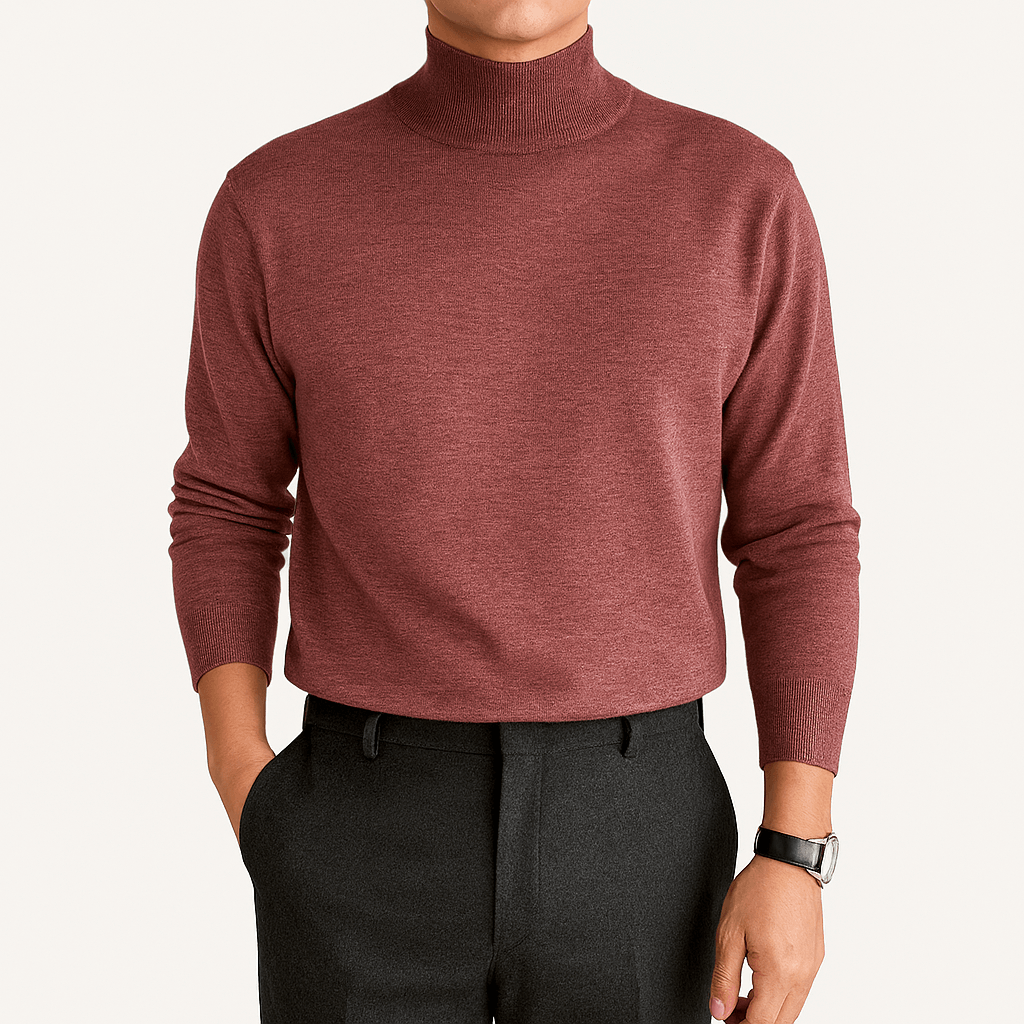 Turtleneck trui met hoge kraag en lange mouwen in regular fit voor heren, perfect voor herfst en winter-8