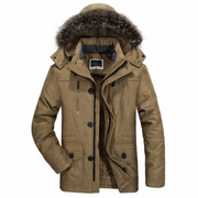 LOVO - Heren Winterjas Parka Met Capuchon Men Jackets Zavalori Legergroen M