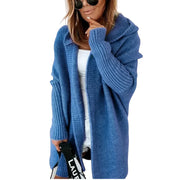 LOVA - Middellange Cardigan met Contrasterende Stiksels Women's Cardigan Zavalori Blauw 8 (S)