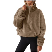 LENA | Warme Dames Teddy Trui | Herfst/Winter Femme Pulls Zavalori Kaki S