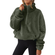 LENA | Warme Dames Teddy Trui | Herfst/Winter Femme Pulls Zavalori Groen S