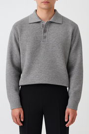 ZAVO - Heren Polo Sweater Herentruien Zavalori Grijs S