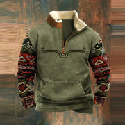 MITCH - Warme Heren Sweater Met Rits Gender Male Zavalori Groen S