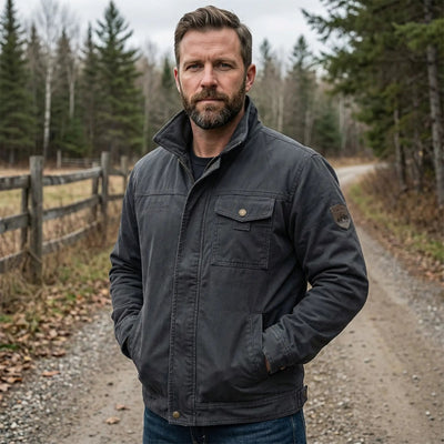 Vintage field jacket met opstaande kraag