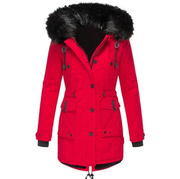 LYNN - Warme Damesjas Met Capuchon vanhalenmode161123jassendames Zavalori Rood S