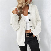 JANE | Dames Hoodie Cardigan Met Knopen vest met capuchon dames Zavalori Wit S