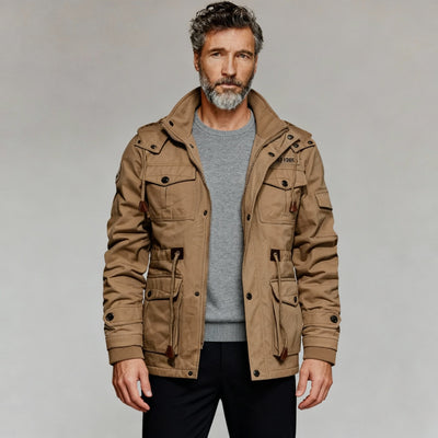 Winterjas met dikke pluche voering en afneembare capuchon