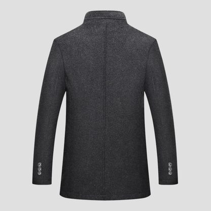 Winterjas met doorgestikte binnenvoering en staande kraag