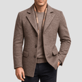 Wolmix jas met gestructureerde afwerking en dubbele knopen voor heren in smart casual stijl-1