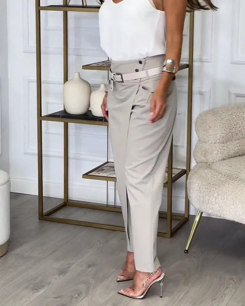 Pantalon High Waist Asymmetrische Zoom
