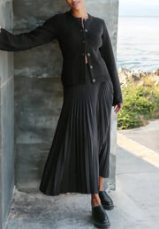 ELLA - Klassieke Winter Knopjescardigan Women's Cardigan Zavalori Zwart 6 (XS)