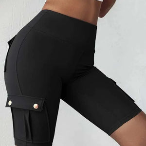 Zwarte High Waist Short met Zakken