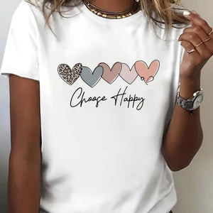 T-shirt met abstracte print