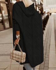 SELIN - Lange Cardigan met Capuchon Women's Cardigan Zavalori Zwart 8 (S)