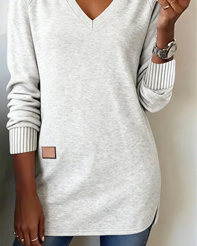 Sweater met V-hals en lange mouwen