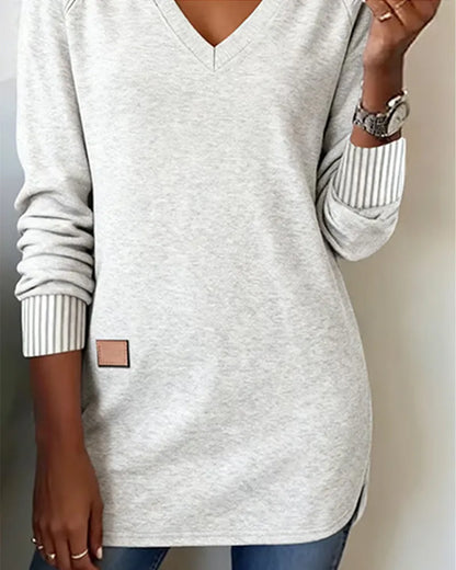 Sweater met V-hals en lange mouwen