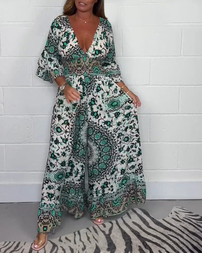 Maxi Jumpsuit met Geometrisch Patroon