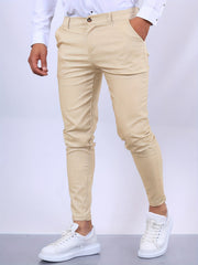 YOVA | Slim Fit Heren Pantalon Chinos Men Zavalori Abrikoos XS