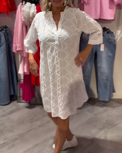 Overhemdjurk met Floral Cut-out