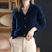 Harper - Comfortabale Knit Cardigan Voor Dames Women's Cardigan Zavalori Blauw Één maat