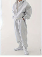LAVEO | Oversized hoodie en joggingbroek voor heren Set Zavalori Grijs S