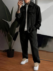 LAVEO - Matchende heren set | Jas + Broek set Zavalori Zwart S