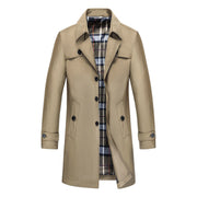 GIO | Lange Heren Trenchcoat Jas Regenjas Heren Zavalori Khaki S