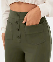LARA - Elastische Hoge Taille Broek voor Dames high waisted broek Zavalori