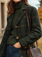 JARA | Dames lange geruite wollen mantel Wool Coats Zavalori