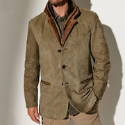 FLORIS | Retro Heren Jas Met Knoopsluiting Jacket Zavalori Khaki S