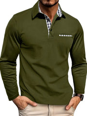 Stefan | Lange Mouwen Poloshirt voor Heren Shirts Zavalori Groen S