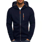 Tom | Heren Hoodie van Wol met Rits vest Zavalori Marineblauw M