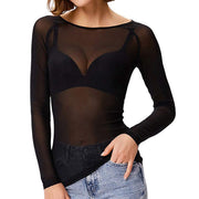 EMMA - Lange Mouwen Mesh Top bestseller2 Zavalori Zwart S (32 -34)